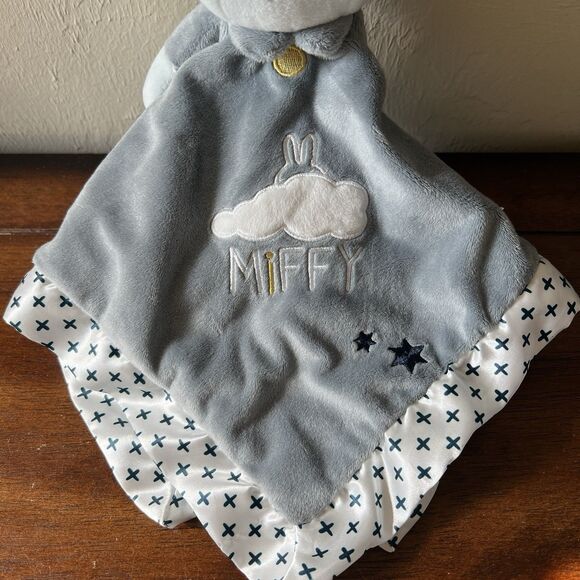 Miffy Bunny Baby Security Blanket Gray Cloud Douglas Cuddle Toy Satin Trim Lovey - Picture 2 of 11